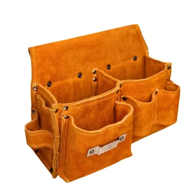 Produktbild von Zimmermannstasche für die Taille Zimmermannstasche für die TailleLeder-Werkzeuggürtel mit Hammerhalter gelb