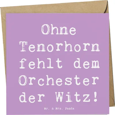 Produktbild von Mr. & Mrs. Panda Grußkarte Spruch Tenorhorn Witz - Lavendeltraum - Geschenk, Klappkarte, doppelkarte, Brassband, Musiker, Spielen lernen, Instrument, anlasskarte, Musik