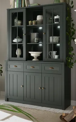 Produktbild von Buffetschrank "Forres" grün Landhaus Buffet mit Stauraum 130 x 196