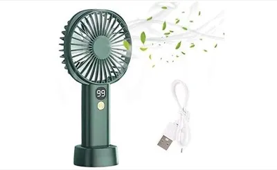 Zdjęcie produktu dla Mały zielony mini wentylator z możliwością ładowania