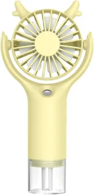 Image de Mini ventilateur rechargeable par USB, idéal pour les voyages, pour le camping, le bureau et l'extérieur, jaune