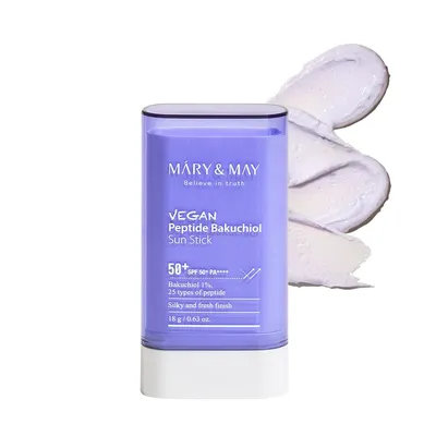 Zdjęcie produktu dla Mary&May Vegan Peptide Bakuchiol Sun Stick SPF50+ PA++++ 18g - Wegański krem ochronny w formie sztyftu