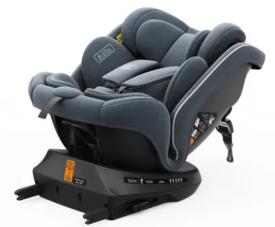 Produktbild von BUF BOOF® P100 Kindersitz i-Size R129 40–150 cm 360° drehbar ISOFIX Autositz mit Seitenaufprallschutz, Liegefunktion bis 165° Grey