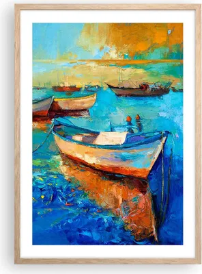 Produktbild von Gerahmtes Poster - Rahmen in heller Eiche - £ódŸ Hafen Bunt - 50x70 cm - Wand Bild - Wanddeko - Wandbilder - Kunstposter - Wandposter - Bilderrahmen - Bilder - Kunstdruck - Wandbild - P2NPA50x70-4160