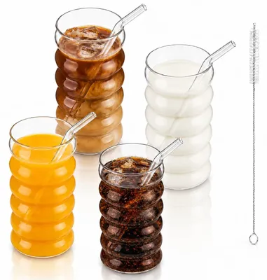 Bubble-Trinkgläser Set 4er 500 ml Borosilikatglas