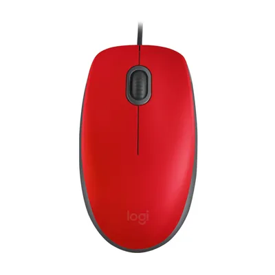 Productafbeelding van Logitech M110 Silent, geschikt voor zowel rechtshandigen als linkshandigen, optische muis, USB Type-A, 1000 DPI, rood