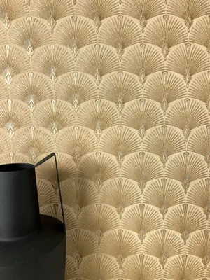 Produktbild von NEWROOM Tapete Gold Vliestapete Fächer - Mustertapete Modern Ornamente Retro Vintage Vintage