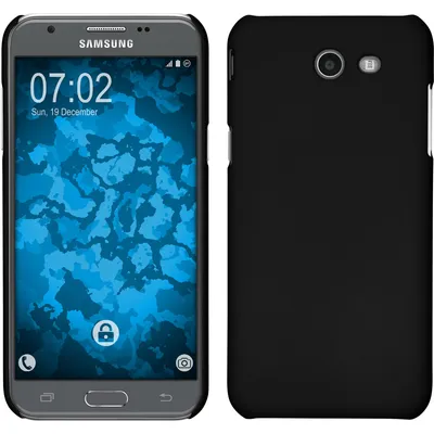 Produktbild von PhoneNatic Case kompatibel mit Samsung Galaxy J3 Emerge - Hülle schwarz gummiert Hard-case + 2 Schutzfolien