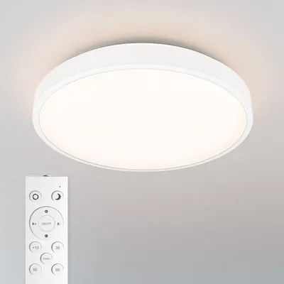 Produktbild von hoftronic LED Deckenleuchte 18W 1800lm IP44 Weiß CCT Fernbedienung Ø30 cm
