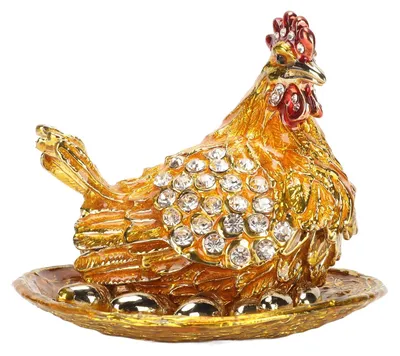 Produktbild von Schmuckkästchen, klein - Goldene Schmuckaufbewahrung - Kreativer Ringhalter - Dekoratives Objekt - Robustes Legierungsmaterial - Exzellente Verarbeitung - Schmuckschatulle