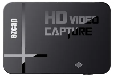 A black video capture box with text on it.