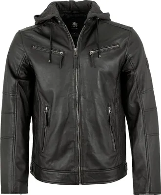 Produktbild von OTTO KERN - Herren Lederjacke Kapuze Lammnappa schwarz : 50