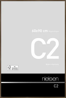 Produktbild von nielsen Aluminium Bilderrahmen C2, 60x90 cm, Struktur Walnuss Matt