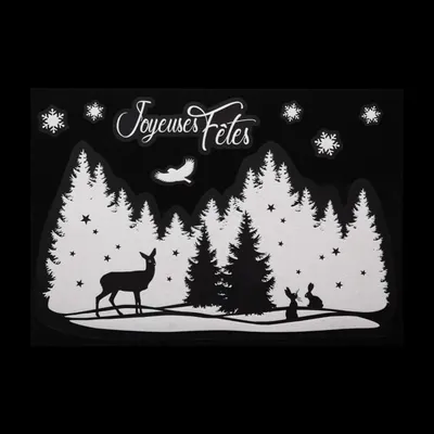 Produktbild von Glitzer landschaft glas deko 29 x 40 cm - Feeric Lights & Christmas