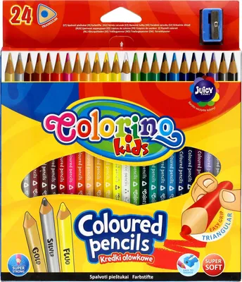 Immagine prodotto di Matite triangolari Colorino 24 colori + temperino