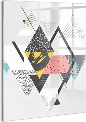 Produktbild von Designer Glasbild - Wandbild - Glas Bild - 60x80 cm - Geometrisches Muster