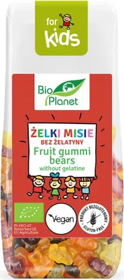 ŻELKI MISIE BEZ ŻELATYNY BEZGLUTENOWE BIO 100 g - BIO PLANET FOR KIDS