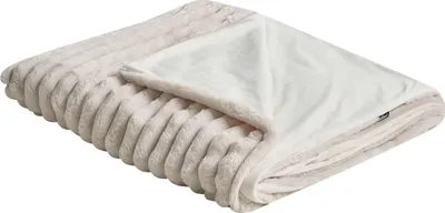 Zdjęcie produktu dla BELIANI Dekoracyjna narzuta na łóżko jasnobeżowa poliester 200 x 220 cm miękki materiał sypialnia