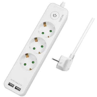 Produktbild von LogiLink LPS248U, 1,5 m, Drinnen, Typ F, Type F (CEE 7/4), IP20, 1,5 mm²