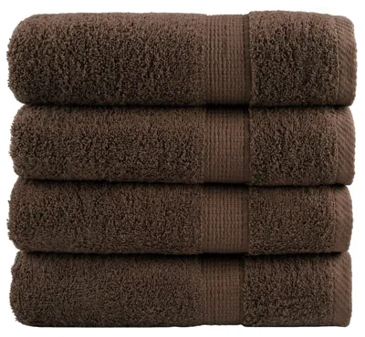 Image de vidaXL Serviettes Premium SOLUND 4 pcs. Marron 50x100 cm 600 g/m