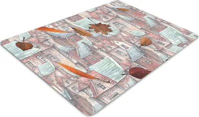 Obrázok produktu pre Podlahová ochranná podložka - Ochranná podložka pod stoličku - Podlahová podložka - 100x70 cm - Jesenné mesto.
