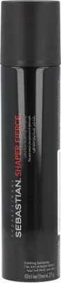 A black aerosol can of hairspray.