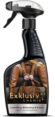 Produktbild von Exklusiv Chemie Lederpflege Bekleidung & Schuhe | Pflege für Lederjacken, Lederbekleidung & Lederschuhe | Lederpflegespray | Lederreinigungsmittel |