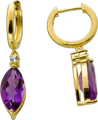 Produktbild von Amethyst Creolen Silber vergoldet Topase Natur Edelsteine