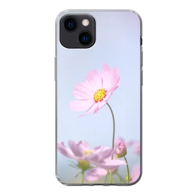 Produktbild von MuchoWow® Handyhülle Schutzhülle Hülle für iPhone 13 Blumen - Rosa - Draußen - Natur Silikon Softcase Handy Hülle - Karteninhaber