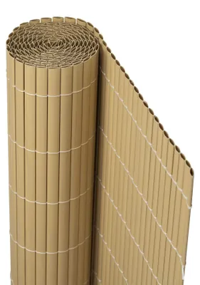 Produktbild von Jarolift PVC Sichtschutzmatte, 80 x 500 cm, bambus – UV-beständig, wetterfest Garten & Balkon Windschutz, Sichtschutzzaun Zaunblende