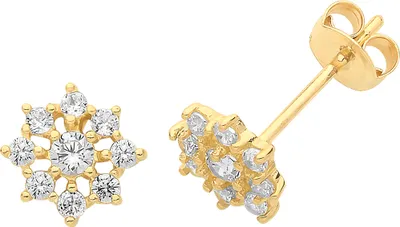 Image de Boucles d'Oreilles Femme Or 375/1000 avec Oxyde de Zirconium - 7mm*7mm; TRS26820
