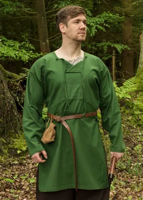 Produktbild von Wikinger Tunika, Viborg authentische Rekonstruktion, grün - Baumwolle Mittelalter LARP Kostüme Kleidung Größe: XL