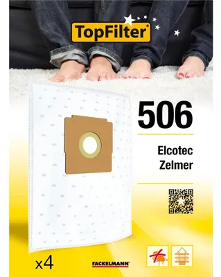 Image de Lot de 4 sacs aspirateur pour Zelmer et Elcotec TopFilter Premium