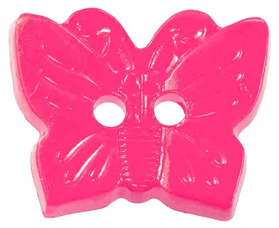 Produktbild von 10 Kinderknöpfe Schmetterling, 16 x 13 mm, pink