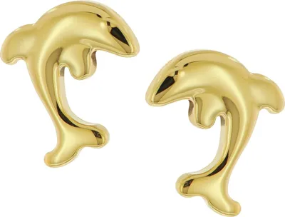 Boccia 05075-02 Kinder-Ohrringe Titan Ohrstecker Delfin Goldfarben 1