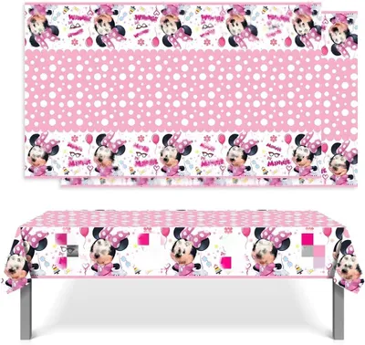 Imagen del producto de Mantel para fiestas - Set de 2 - Mantel para cumpleaños de niñas - Mantel rosa - Mantel desechable para fiestas