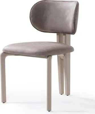 Productafbeelding van Comfortabele stoel, beige kleur, elegante leunstoel, robuuste keukenstoel, eetkamer meubilair