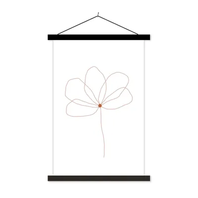 Produktbild von MuchoWow® Textilposter Blume - Strichzeichnung - Natur 120x180 cm mit schwarzem Rahmen - Fotos