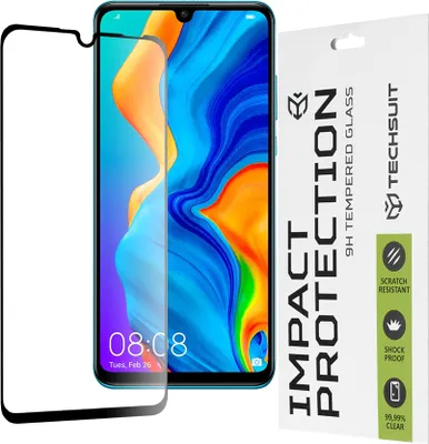 Zdjęcie produktu dla Techsuit 111D Cover Full Glass szkło hartowane Huawei P30 Lite P30 - czarne