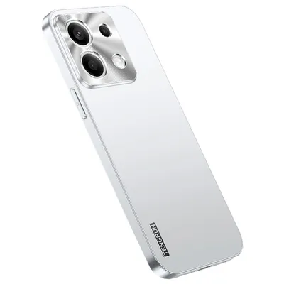 A silver smartphone case with a metallic camera module.