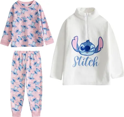 Produktbild von Lilo & Stitch - Schlafanzug mit langer Hose für Mädchen, Langärmlig (3er-Pack) NS9673 (146-152) (Pink/Weiß)