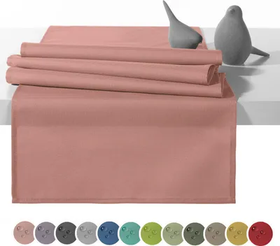 Produktbild von heimtexland Outdoor Tischläufer Garten Tischdecke 45x145 Tischdeko wasserabweisend wetterfest UV-beständig Typ551 Altrosa