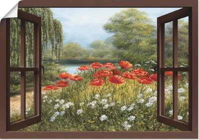 Produktbild von ARTland Poster Mohnwiese Größe: 100x70 cm