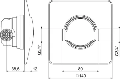Produktbild von Js Unterputz-Zaehlereinsatz Uet-K Inkl.rosette,Bis 30 Grad,Q3=2,5