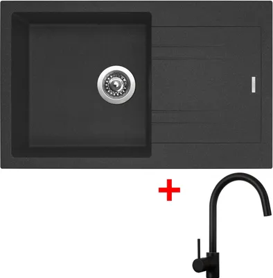 Obrázek produktu pro Sinks LINEA 780 Granblack + Vitalia černá matná