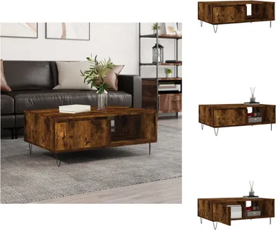 Image de vidaXL Table basse chêne fumé 90x60x35 cm Bois composite - Tables basses