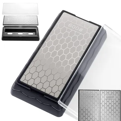 Diamantschleifstein 600/1200#, doppelseitig, mit Antirutsch-Basis