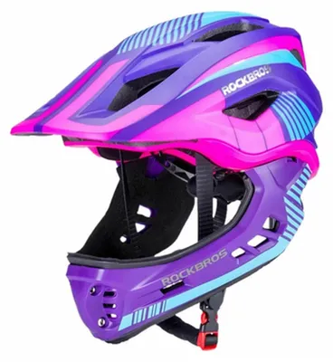 Obrázok produktu pre Detská cyklistická prilba Rockbros Tt-32Sbpp-S s odnímateľnými čeľusťami veľkosť S - fialová a ružová