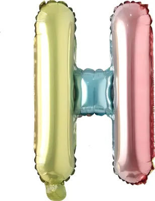 Produktbild von Folienballon Buchstabe H, regenbogen bunt, ca. 40 cm, für Luftbefüllung