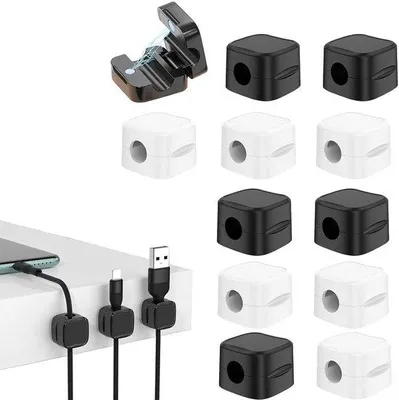 Produktbild von Kabelmanagement-Set mit verstelbarer Klebefunktion - 12-teiliger Draadorganizer